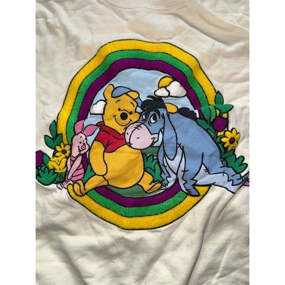 Disney Winnie the Pooh & Eeyore Piglet Vtg 3D Unisex XL Graphic Sweatshirt soft - Picture 3 of 8